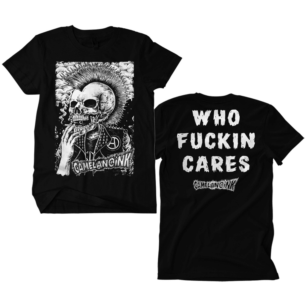Kaos Band Punk Gamelanoink - Who Fucking Cares hitam
