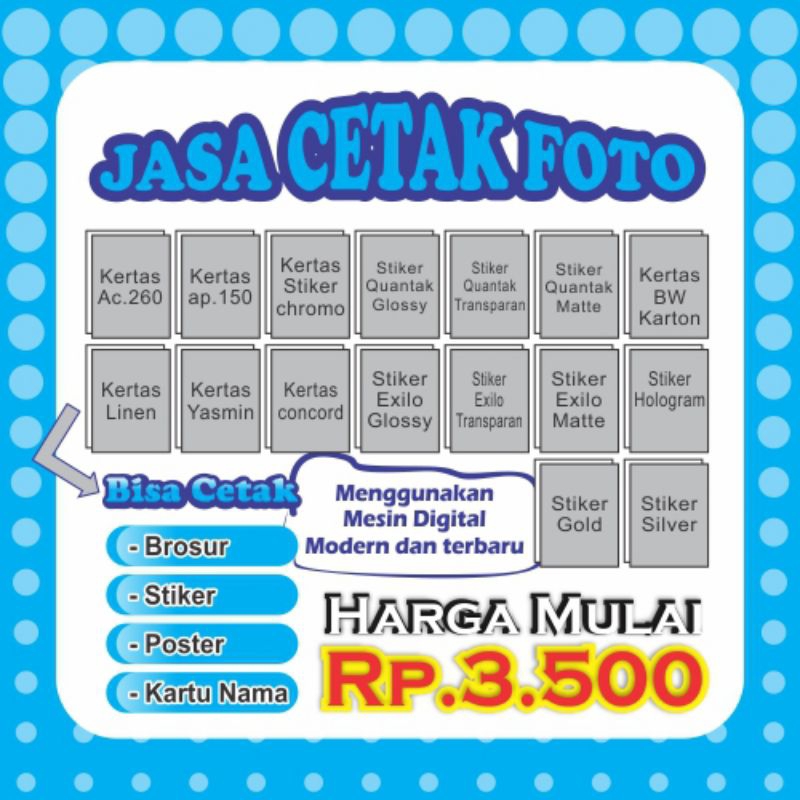 

jasa Cetak Foto All Kertas dan Stiker kualitas terjamin