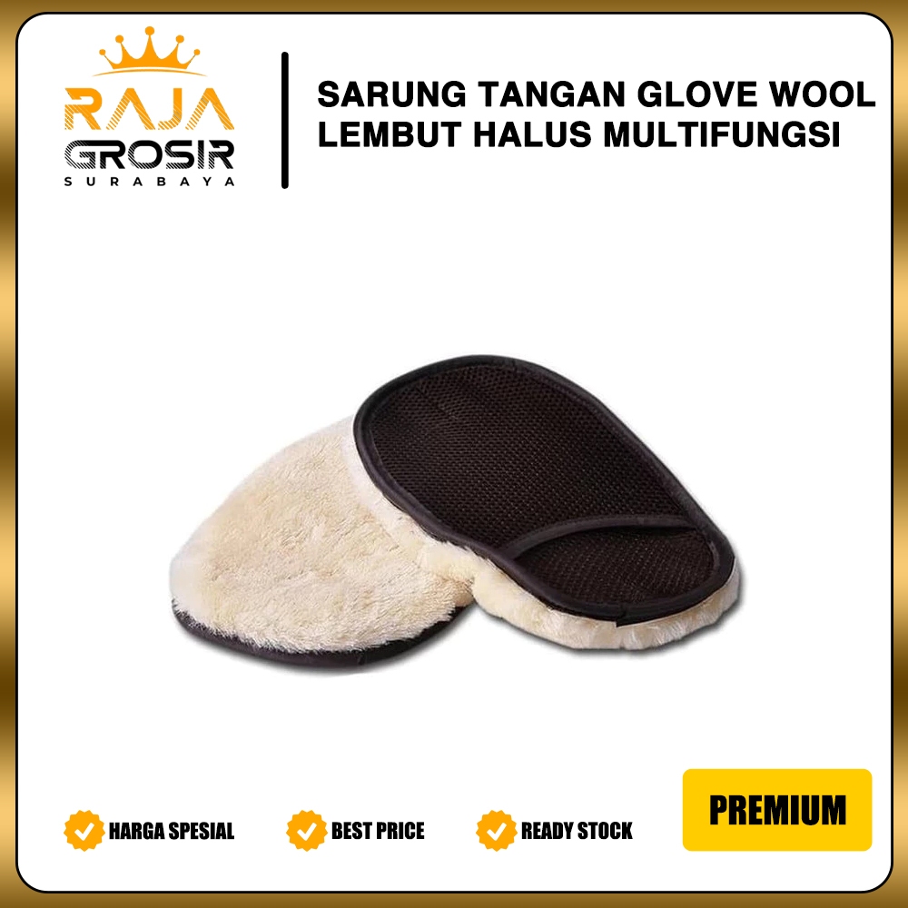 Sarung Tangan Kain Lap Mobil Wax Gloves Wool Motor Exterior Interior Raja Grosir Surabaya