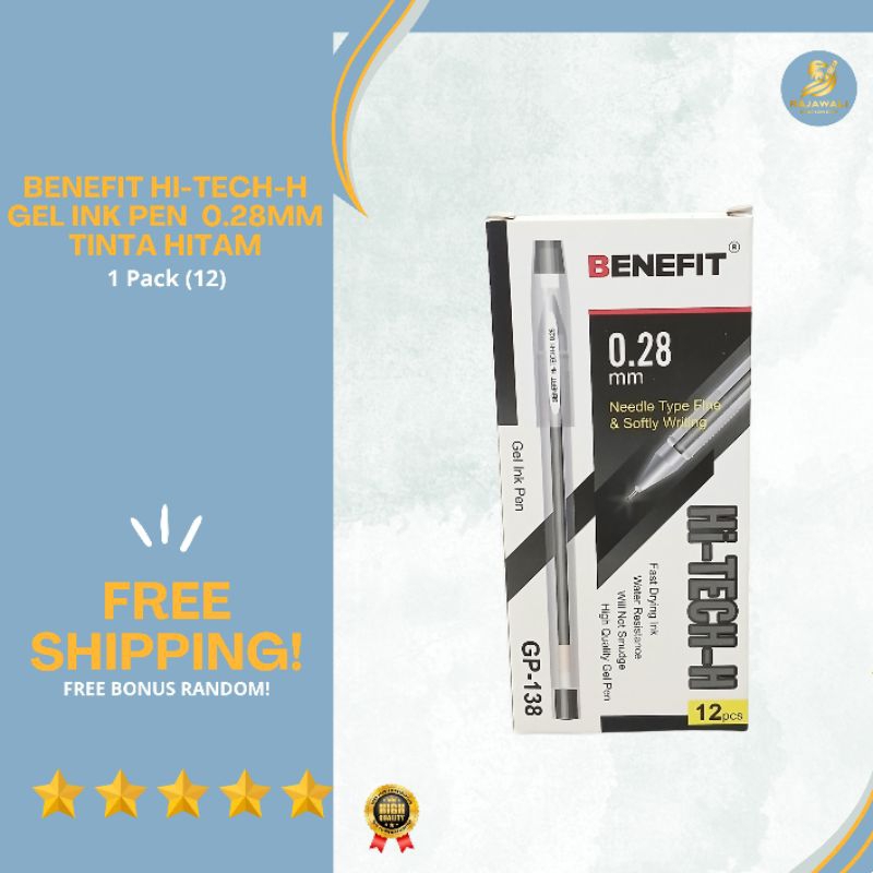 

Pulpen Benefit HI-TECH-H Gel Ink Pen (6 Pcs & 12 Pcs ) | 0.28mm | Tinta Hitam