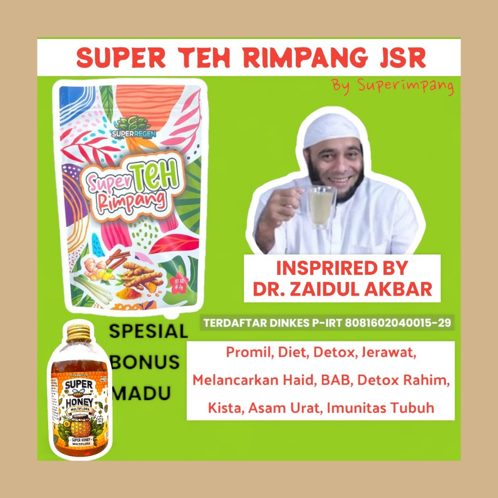 

Super Teh Rimpang teh celup herbal untuk membantu melangsingkan badan & untuk mengeluarkan racun | Super Teh Rimpang Serai Jahe Kunyit & Lengkuas Isi 30 Tea Bag Herbal Pelangsing Imunitas | Teh Jahe Sereh dan Lemon Super Teh Rimpang JSR isi 30 tea bag