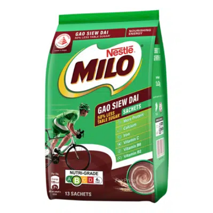 

Minuman Coklat Gao Siew Dai Less Sugar 13 Sachet Instant Chocolate Malt Drink Powder with Milk Singapore