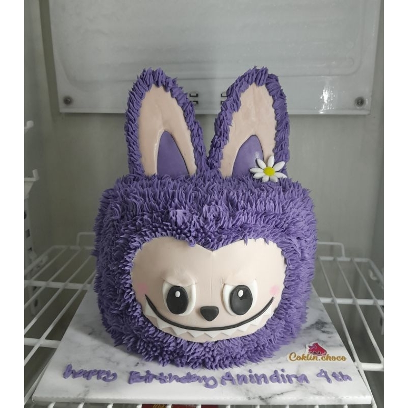 

kue ultah labubu / cake birthday labubu purple