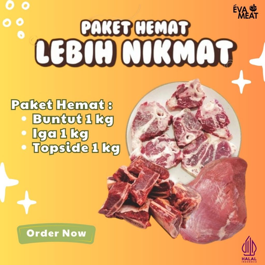 

Paket tripel daging sapi + buntut sapi + iga sapi / daging sapi / buntut sapi / iga sapi / paket bdg