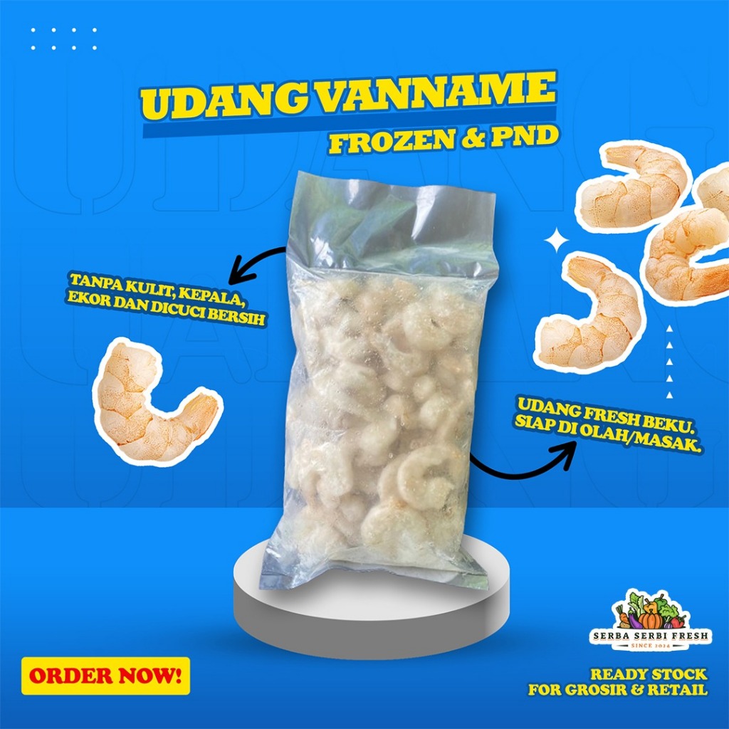 

Udang Kupas Vannamei Frozen PND 51-60 (500g)