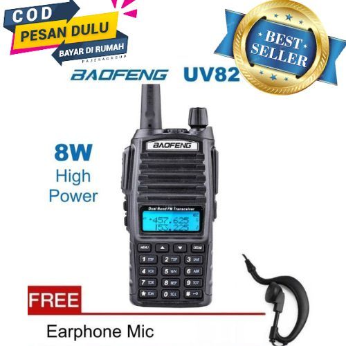 TERLARIS -HT UV 82 PRO 82 HT handy talky 8 watt dualband vhf uhf bergaransi jarak jauh 100KM