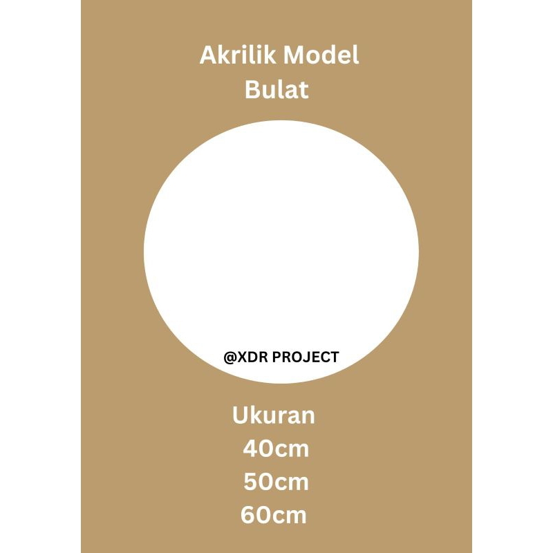 Acrylic Akrilik Model Bulat Diameter | Frame Bingkai Papan Ucapan