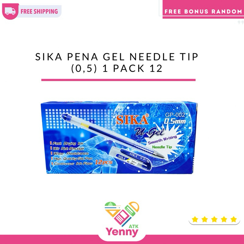 

Pulpen Sika Gel | Pen Gel Warna Biru | Pena Gel (0,5mm) (pack/pcs)