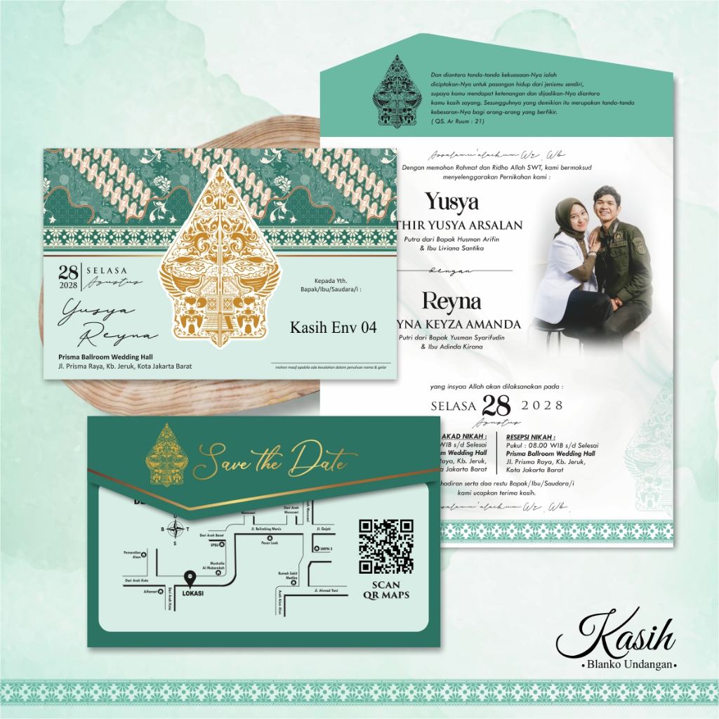 CETAK UNDANGAN PERNIKAHAN KASIH ENVELOPE MURAH - UNDANGAN PERNIKAHAN SEMI AMPLOP JAWA AESTHETIC