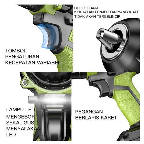 100% ORI ZPER 12V/21V Bor Listrik Mesin Bor Baterai Tangan Cordless Drill Battery Bor Baterai