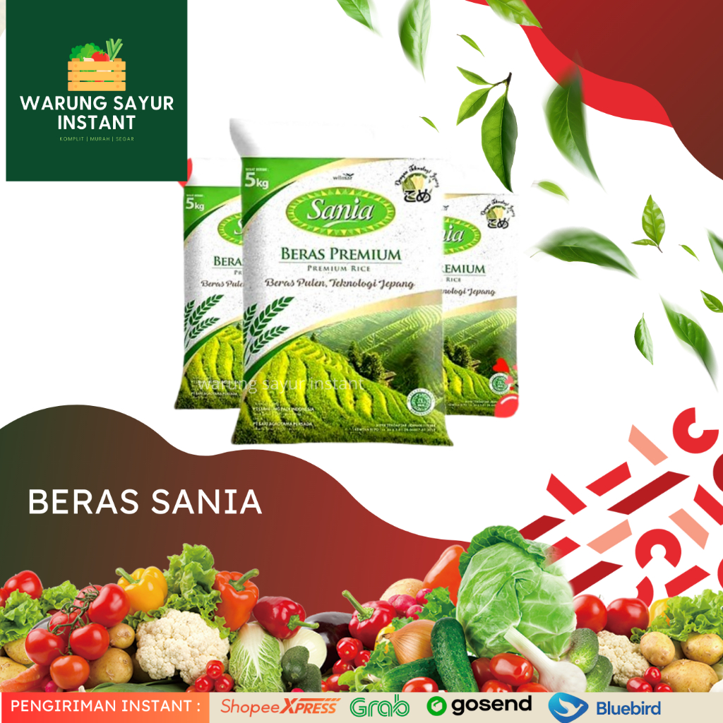 

Beras Premium 5KG Pulen Sania l Warung sayur instant