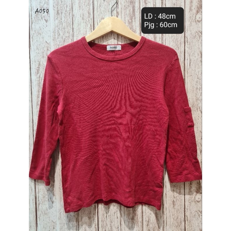 [A050] PRELOVED ATASAN BOSSINI WANITA TANGAN PANJANG WARNA MERAH