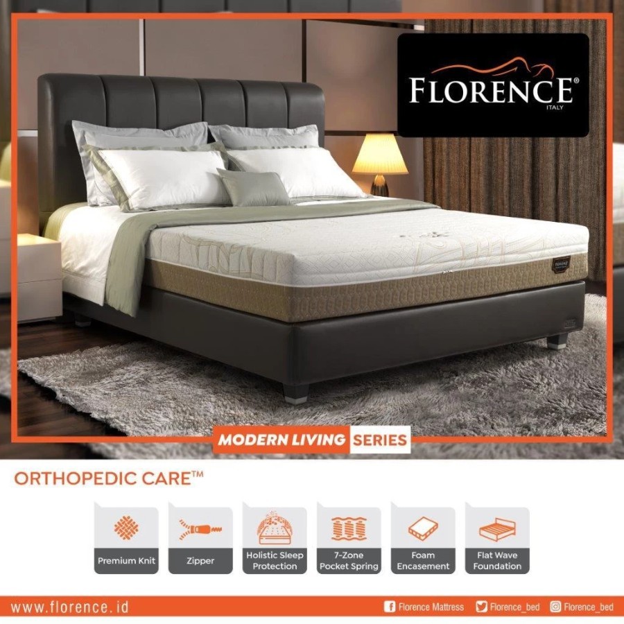 Kasur Springbed Spring bed FLORENCE ORTHOPEDIC CARE Feel Keras Nyaman Mewah Elegan 100 120 160 180 2