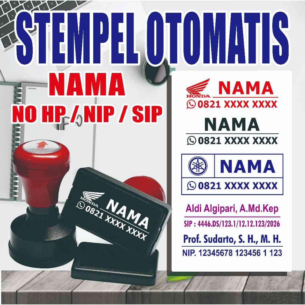 

Stempel Custom Nama / Dokter SIP/NIP / Stempel Nama & No Hp / Stempel Otomatis