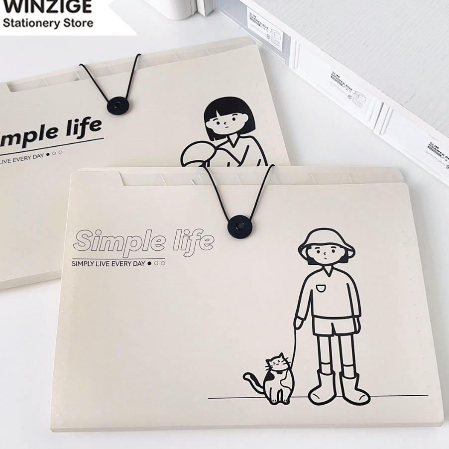 

FG2 Winze Tas File A4 Lucu 8 12 Sekat Indeks Bahan Cute Document Bag A4 File Folder Organizer