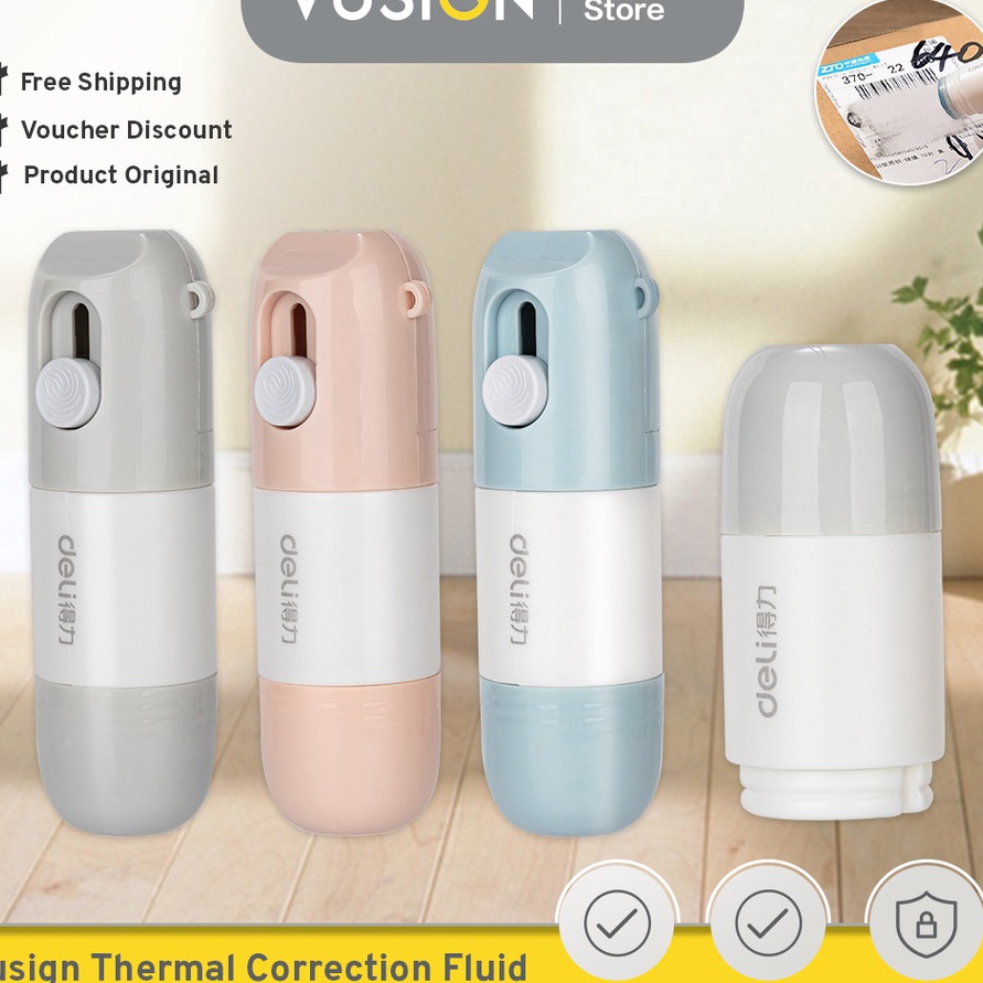 

KP8 Deli Roller Stamp Stempel Pelindung 2 in 1 Dengan Cutter Penghapus Nama Resi JQ12X