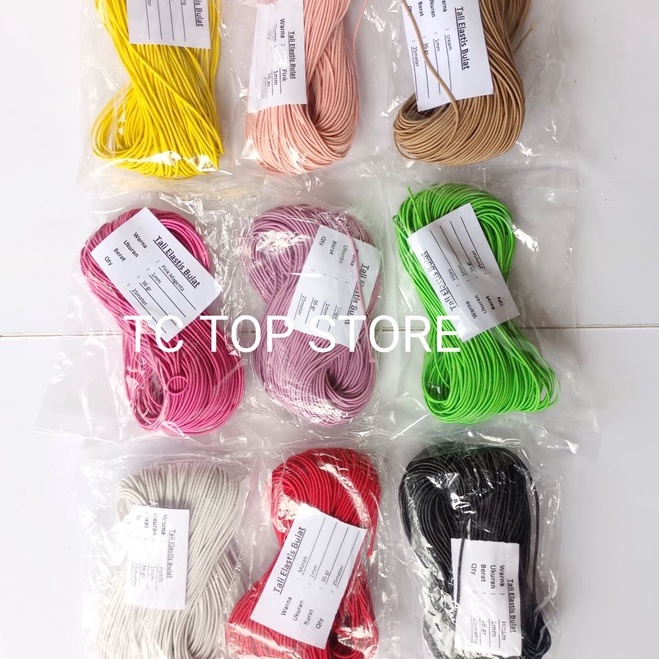 

Eksklusif Tali karet bulat 1mm tali elastis tali string panjang 25 meter
