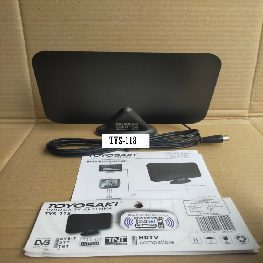 Antena TV Toyosaki TYS 118 Indoor / Antena Digital Toyosaki Indoor ( Kabel 3 Meter )