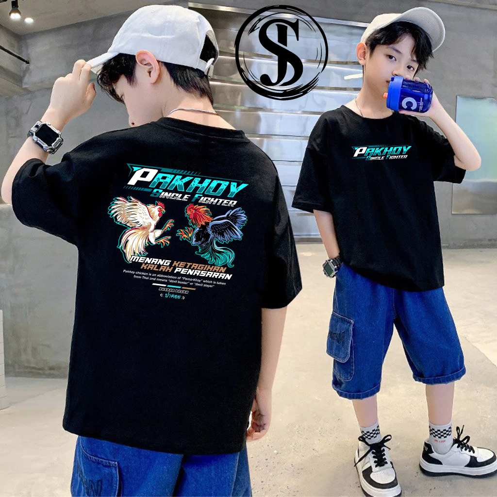 Kaos Anak Ayam Petarung Thailand Pama Pakhoy Bangkok Jago - Baju Ayam Aduan Single Fighter Menang Ke