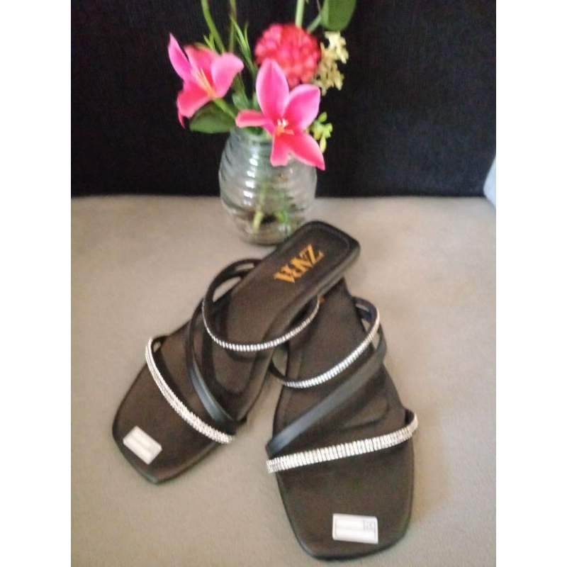 Sandal wanita Teplek tali  Flat Zara Elegant queen slip on