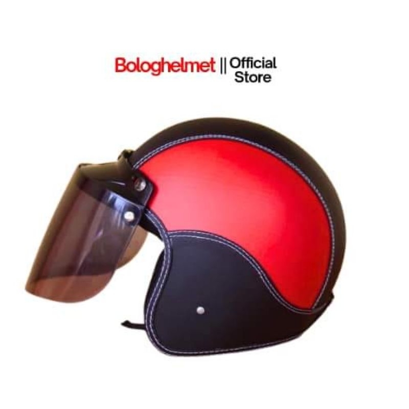 HELM BOGO FULL LEHER_[Helm dewasa]