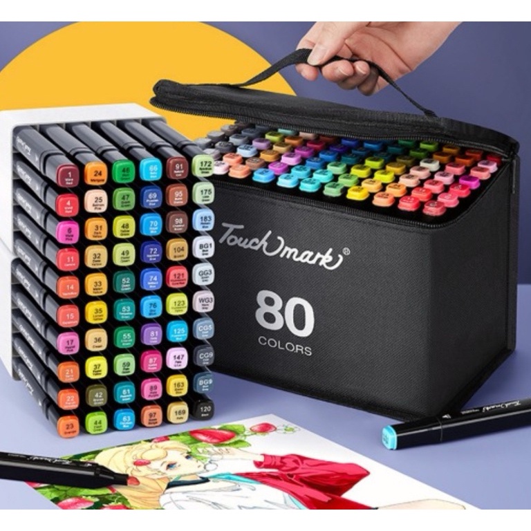 

ART W7S9 W43 Aimilo Spidol Warna Warni 1 Set Sketch Marker 2 Tip Touch Marker 24364868 Warna