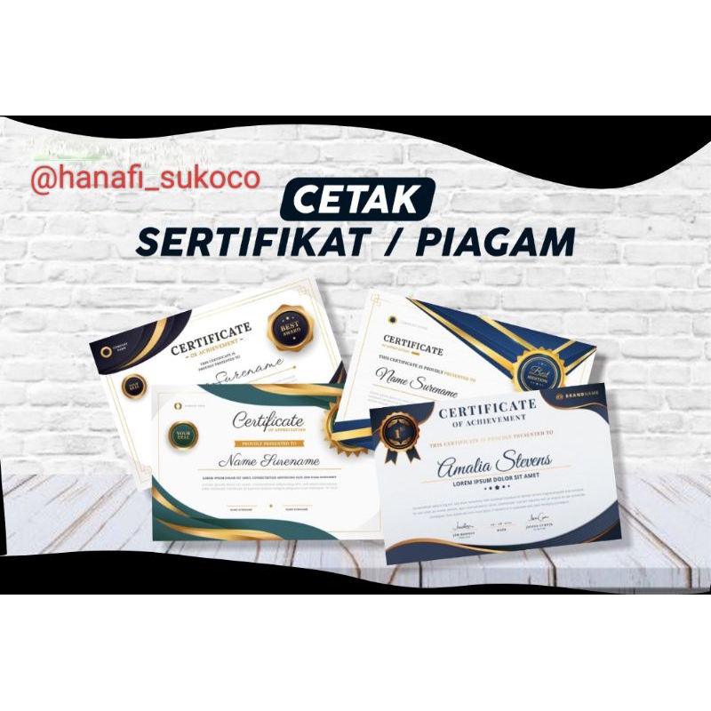 

Cetak Sertifikat piagam ijazah ijasah duplikat SATUAN CUSTOM REQUEST DESAIN