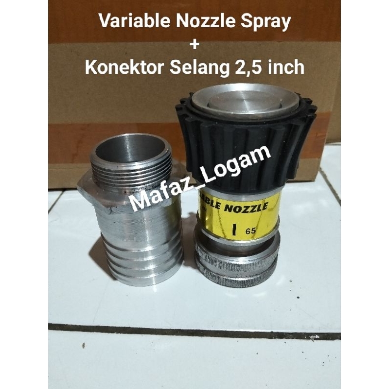 Variable Nozzle Pemadam 2, 5 inch plus  Konektor Selang 2,5 inch