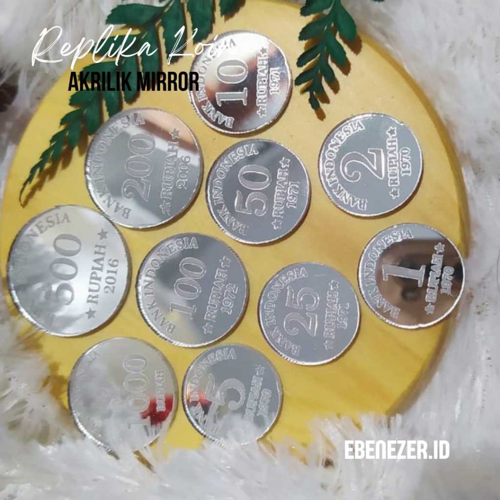 [READY STOCK] Replika Koin Rupiah 25  & 26 & 27 rupiah bahan mahar akrilik silver/perak dummy replik
