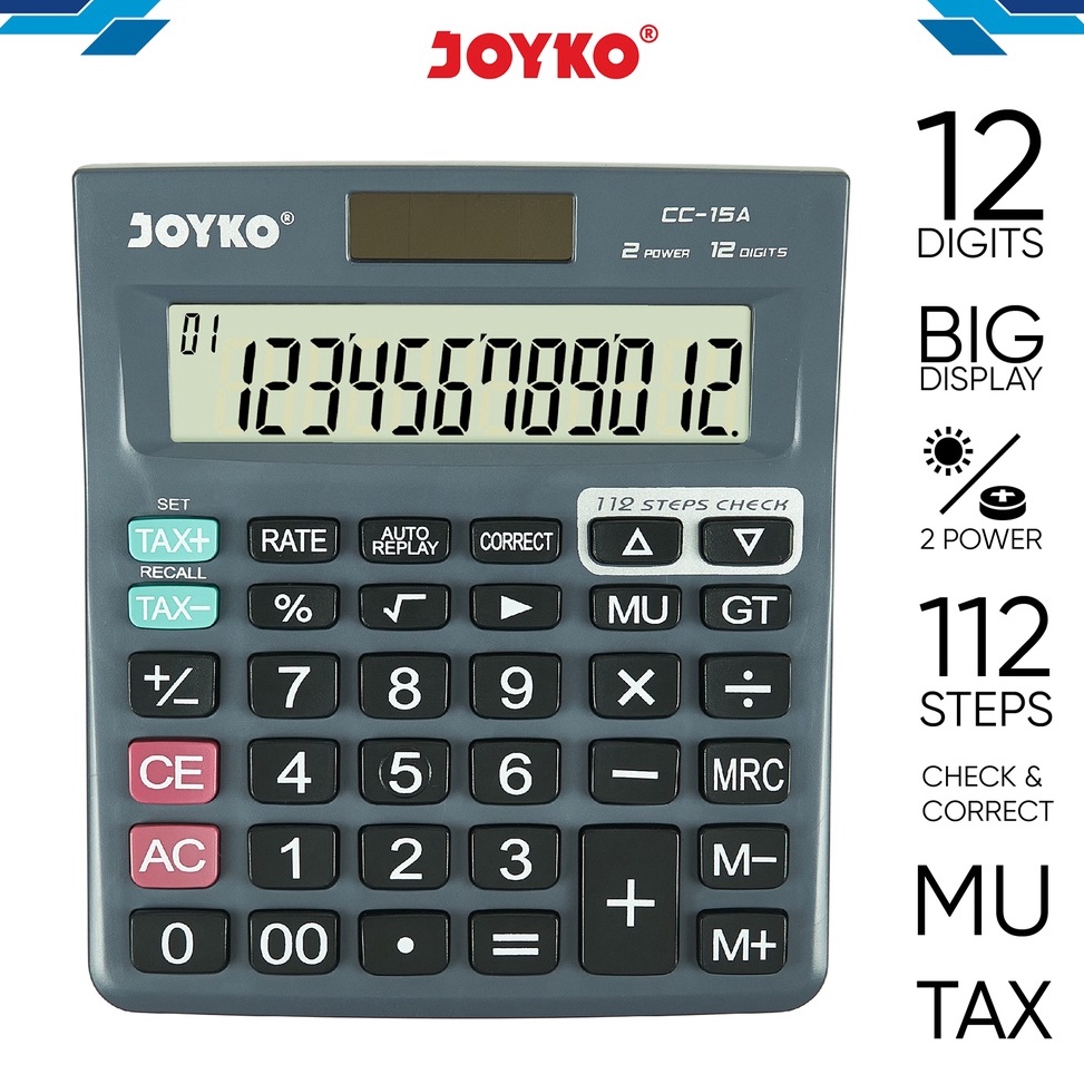 

ART R8L8 Calculator Kalkulator Joyko CC15A 12 Digits Check Correct