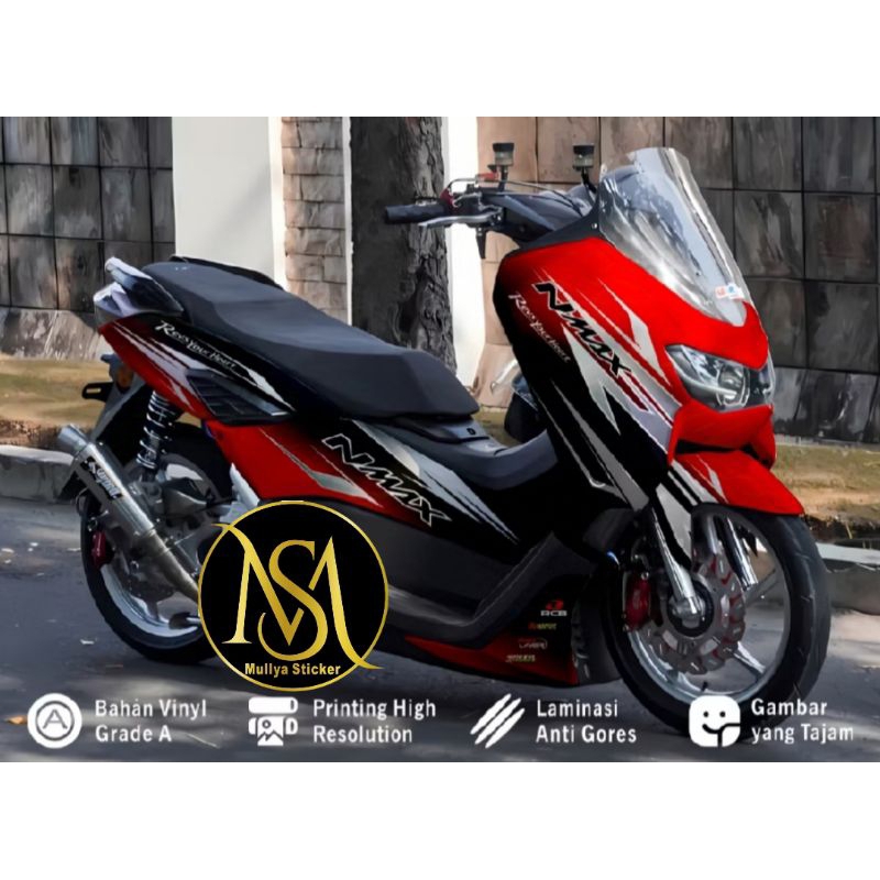 stiker decal nmax new 2020 full body grafis merah hitam