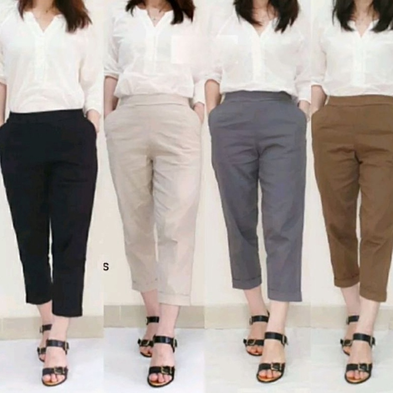 celana wanita 79 pants katun twill combed strech grade a u R7L7