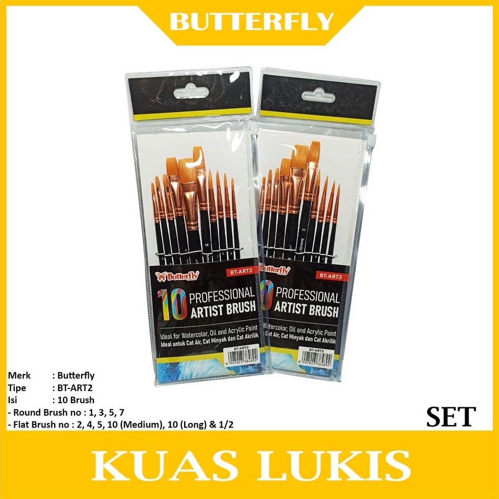 

KODE F52O Butterfly 1 Profesisional Artisit Brush Set BTART2 1 Kuas Lukis BTART2 Butterfly