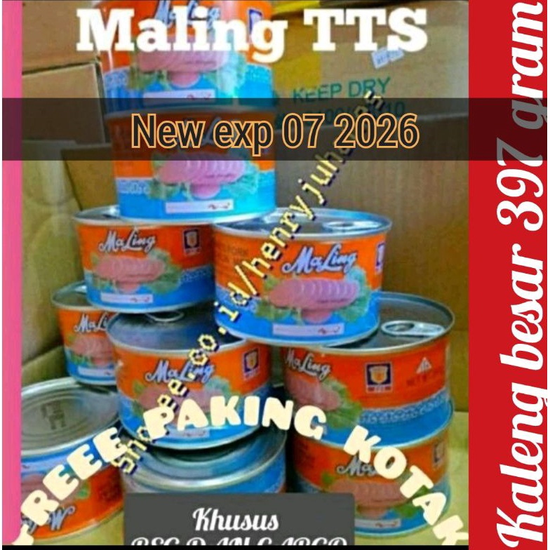 

Best Deal 397 MALING TTS CANNED HAM PORK LUNCHEON MEAT maling babi daging babi kaleng ukuran kaleng besar