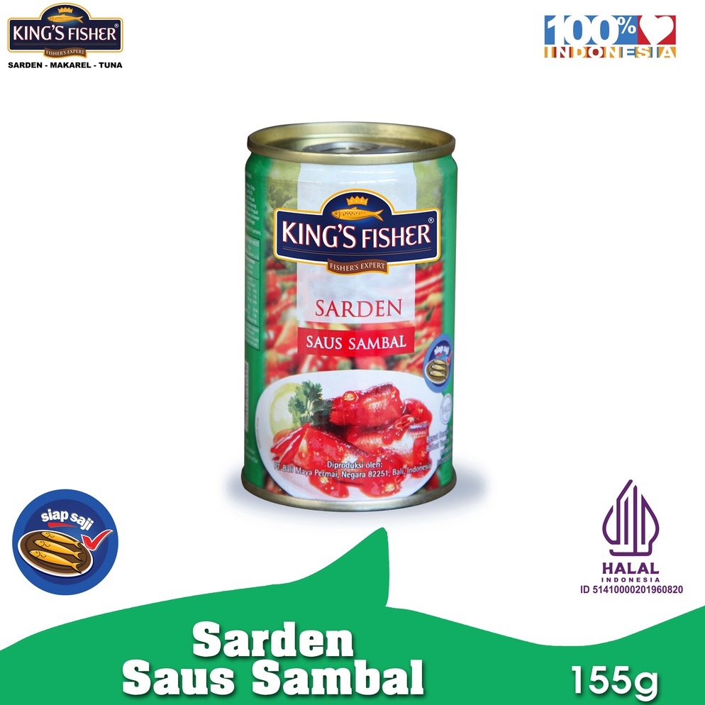 

Good Order Kings Fisher Sarden mini saus sambal Makanan Kaleng 155 gr