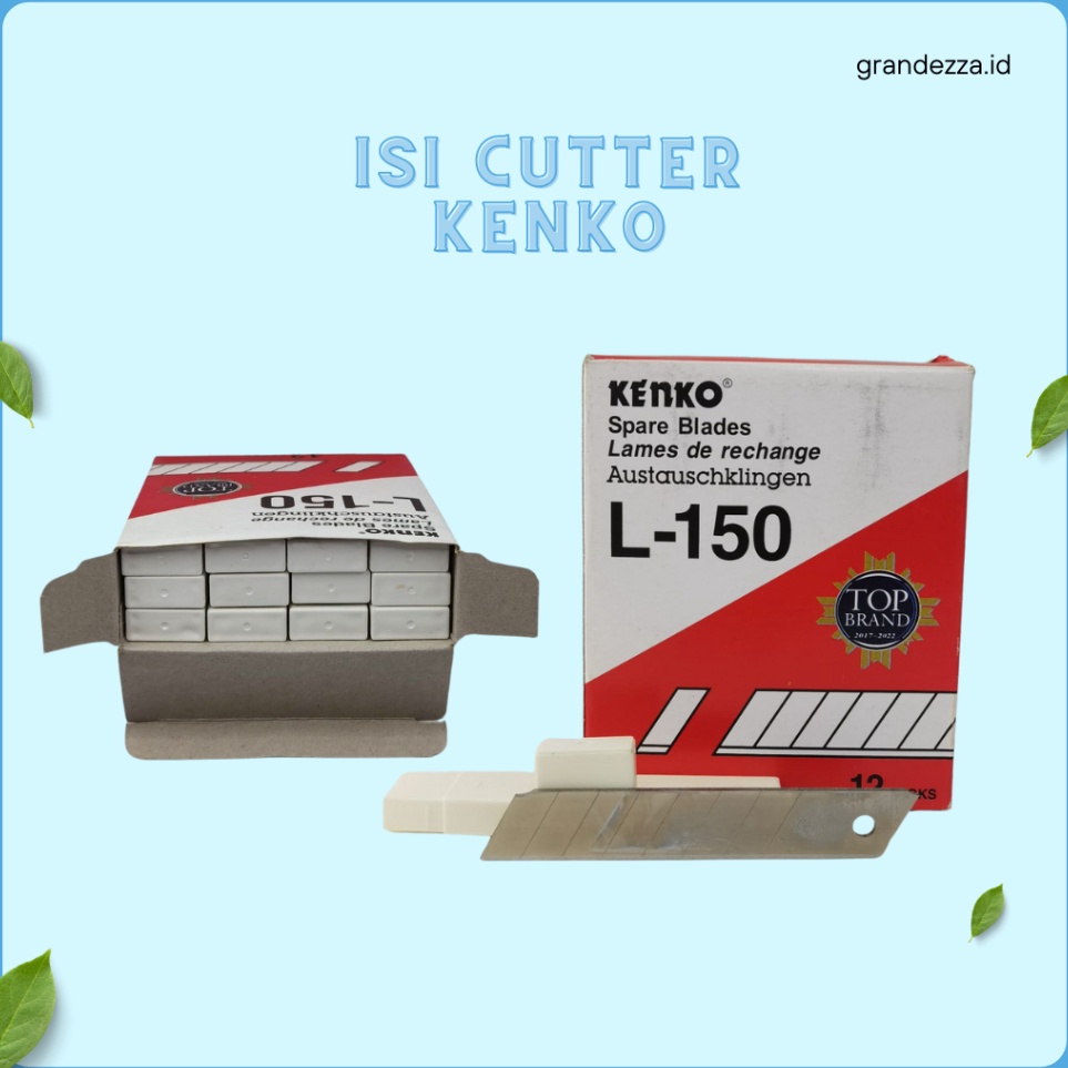 

ART B3O9 isi Cutter Pisau Kertas Kenko Refill isi ulang L15 L15 L 15 tersedia merk Orlee kualitas bagus OR15 kemasan per Box isi 12 Tube