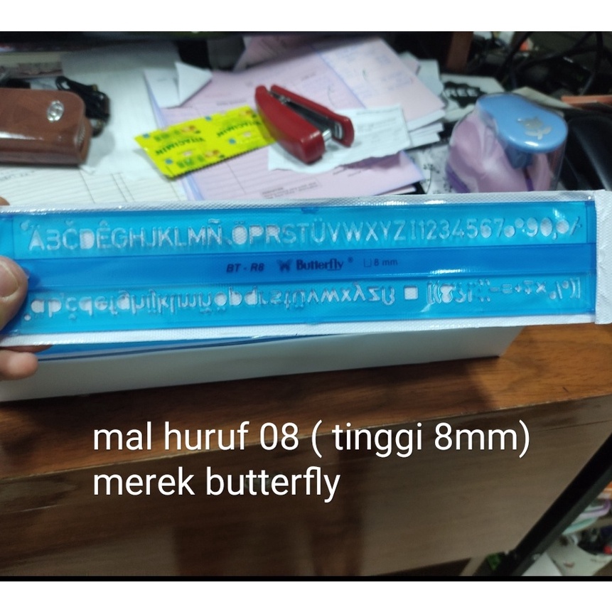 

KF7 mal huruf penggaris sablon butterfly r8 atau 8mm