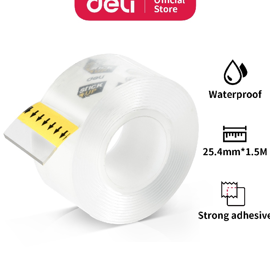 

KP8 Deli double sided tape dua sisi transparan 1 roll kartu EA3521