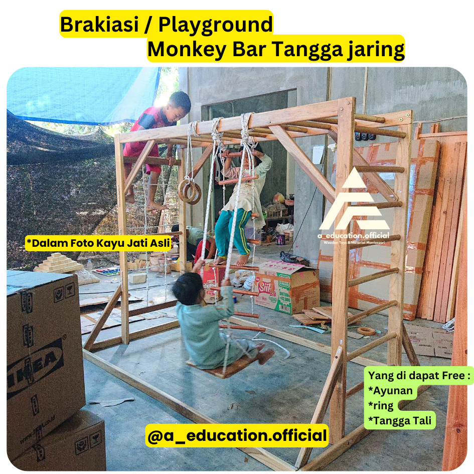 Brakiasi / Playground Monkey Bar Tangga Jaring BENTUK n MINIMALIS Playground Brakiasi