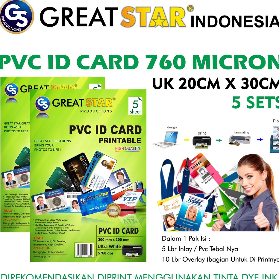 

KF7 PVC ID Card Great Star Hijau 5 Set