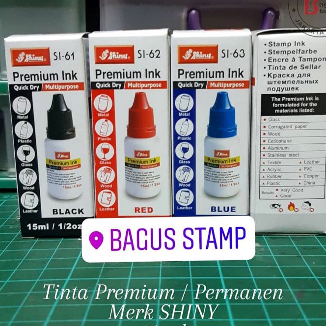 Hemat Tinta Stempel Permanent  Premium  plastik kaca kayu besi foil Tahan Air Anti Luntur TINTA SHIN