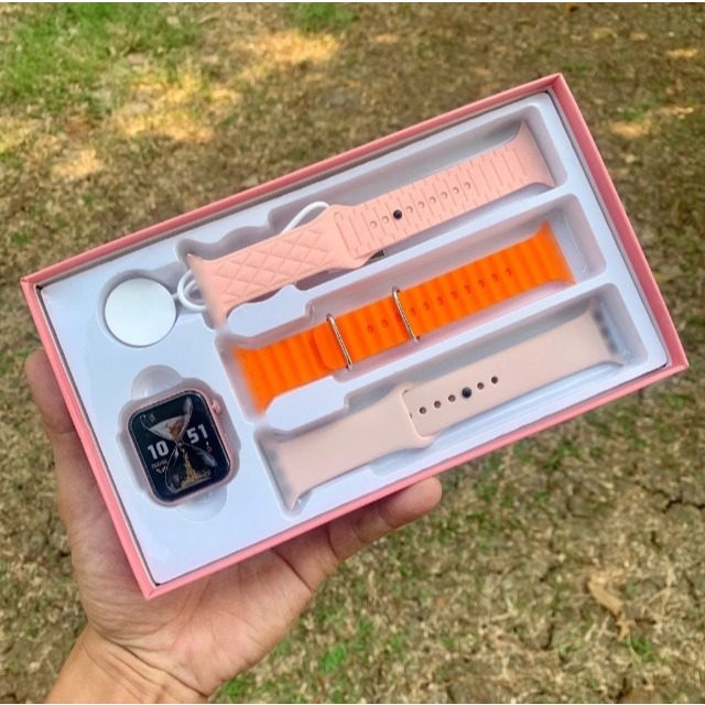 JAM TANGAN Smartwatch T9 mini, Free 3 TALI layar Amoled App Hyperwatch Bluetooth Bisa telpon ganti w