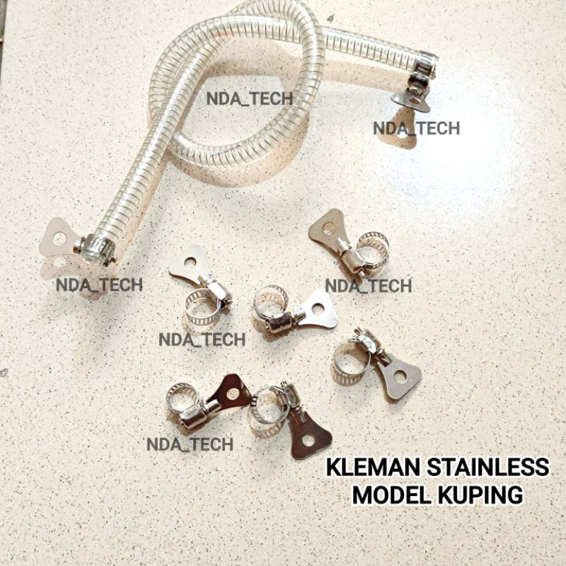 KLEMAN SELANG BENSIN KLEMAN SELANG MINYAK REM STAINLESS MODEL KUPING KLEMAN SELANG BENSIN TOYOX JAPA