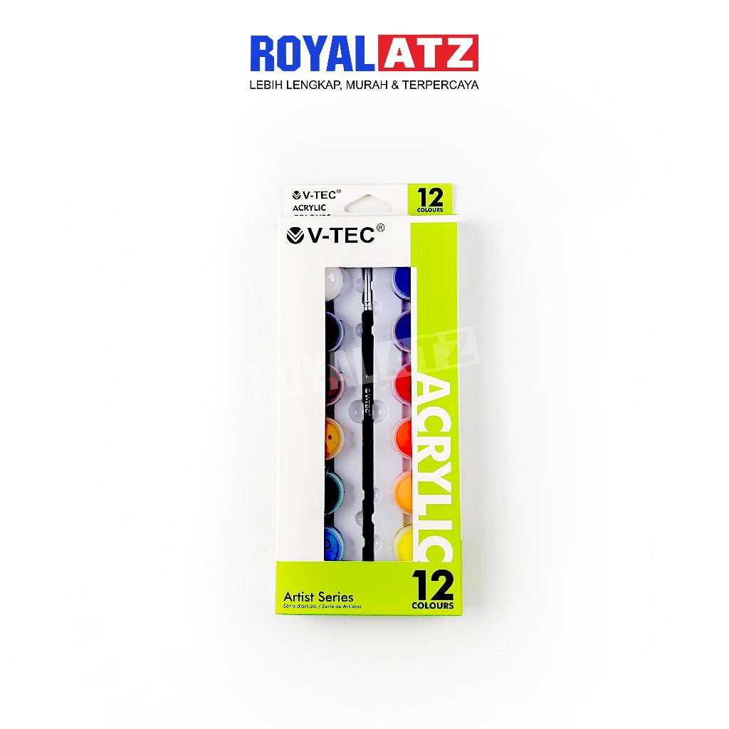 

Cat Akrilik V-tec / Acrylic Artish Series Vt-512 Set 12 Colour x 5 ml