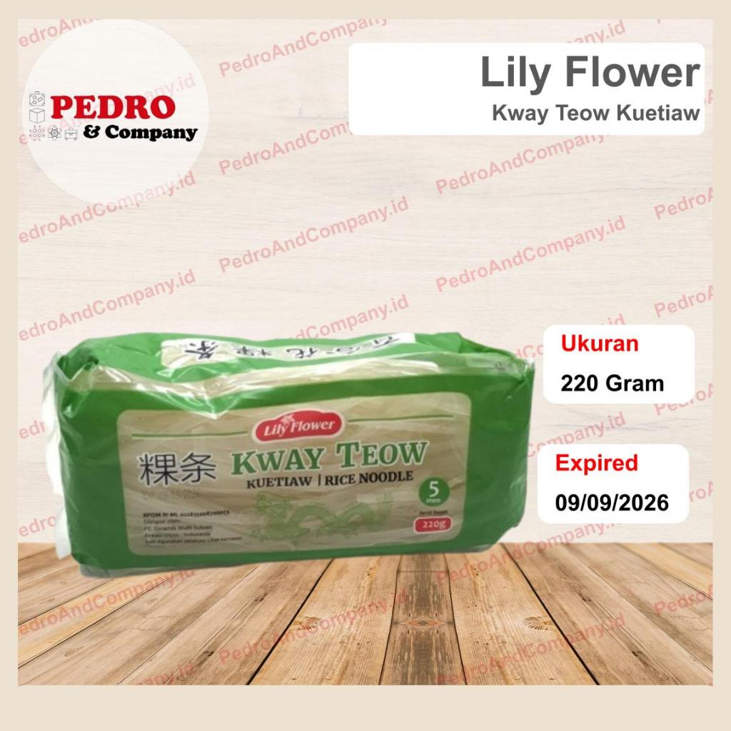 

Lily Flower Kway Teow Kuetiaw Rice noodle wide 5mm 220 gram