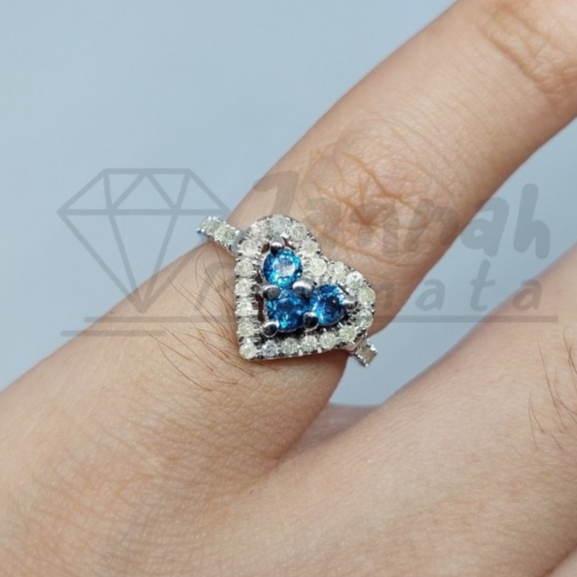Cincin Berlian Wanita Fashion Natural Berlian Asli Original Murah Intan Perak