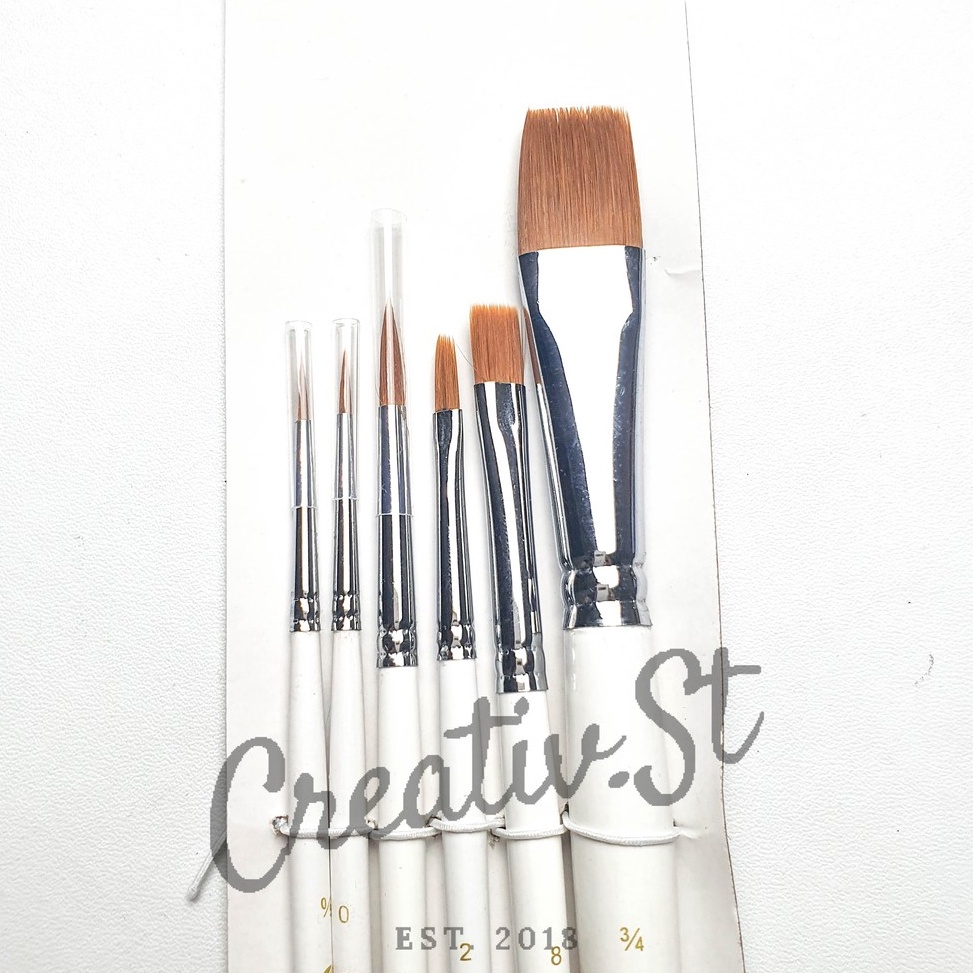 

KODE O26H VTEC Kuas Lukis Vt 21 Set 6 Brush Vt21 Art Brush Set