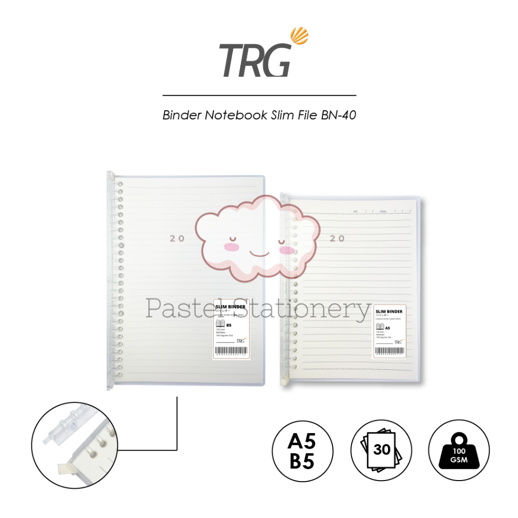 

TRG Slim File Binder Note BN-40 A5 B5 - Buku Tulis Catatan Notebook Transparan TRG