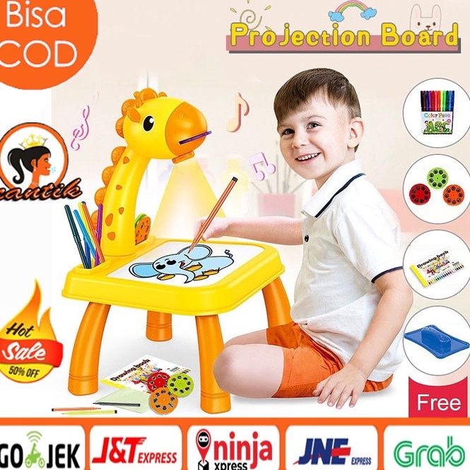 

ART L1B4 HC Meja Belajar Gambar Meja Gambar Anak Proyektor Meja Belajar Anak Mainan Edukasi Melukis Mewarnai