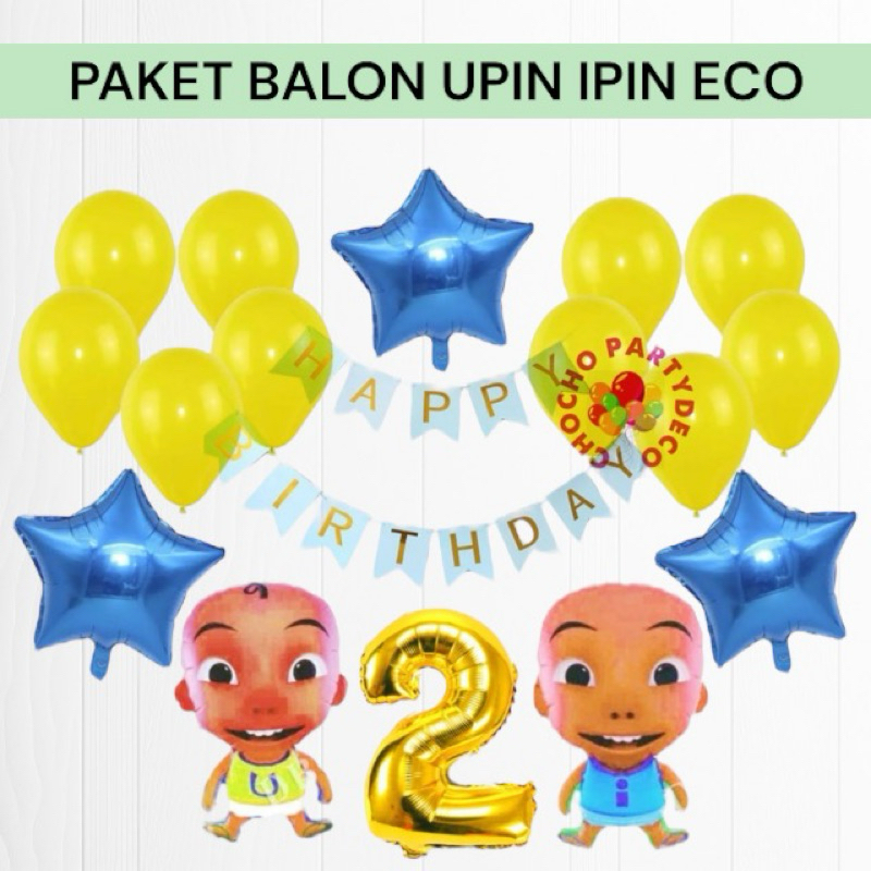 Paket Balon UPIN IPIN ECO / Dekorasi Ulang Tahun UPIN IPIN